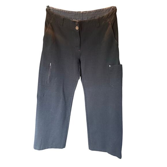 Title Nine Wide Leg Cargo Pants Women’s Size 14 Black Stretch Utility - Picture 1 of 13